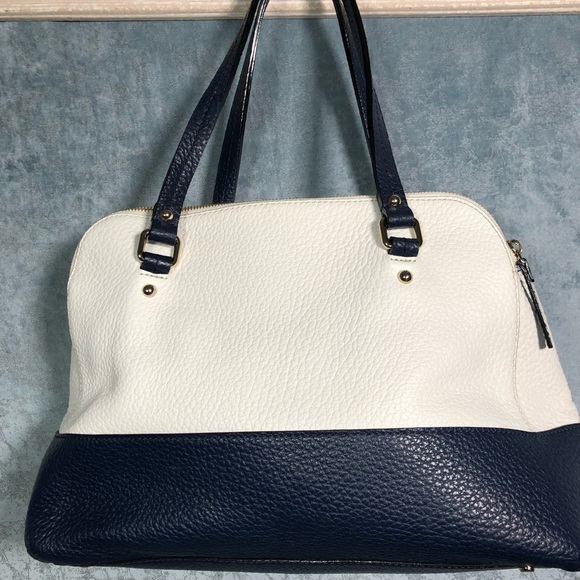 💕SOLD💕Kate Spade ♠️ two tone leather satchel Handbag - Picture 5 of 8